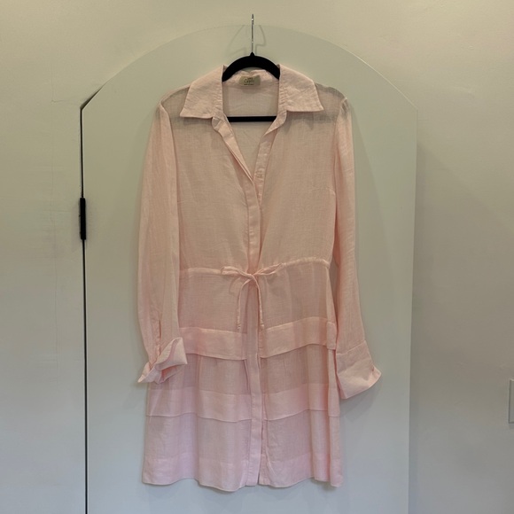 Chic Light Pink Long Sleeve Dress - Picture 1 of 4